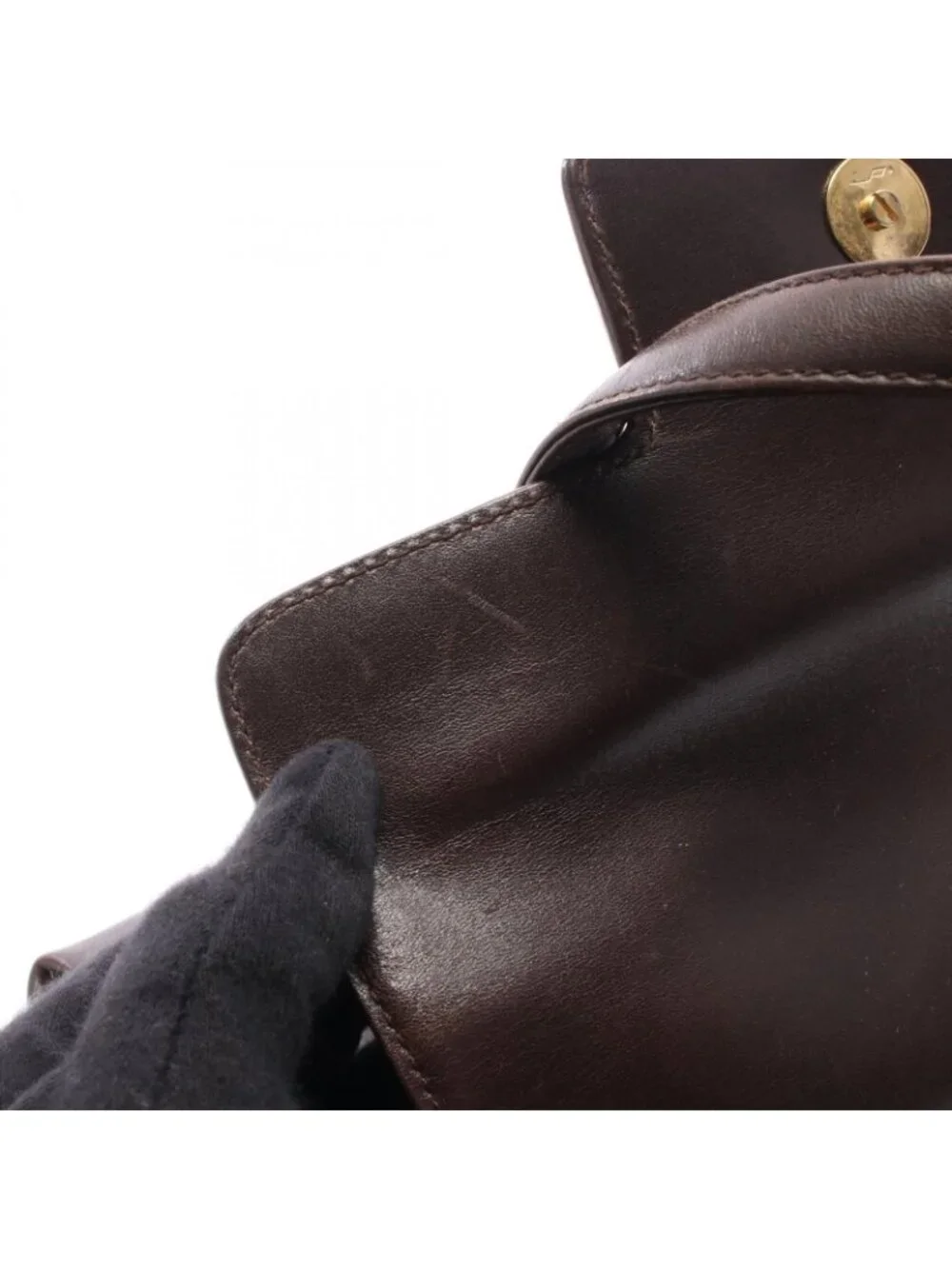 Celine Handbag Dark Brown Leather Triomphe